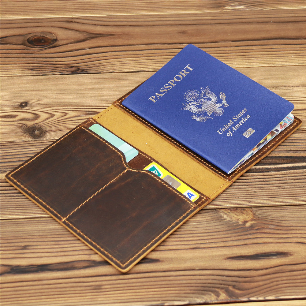 Ultra Thin Passport Holder For Suitcase Genuine Leather Case