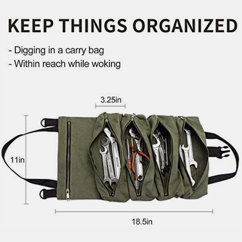 Waterproof Multi-Purpose Tool Zipper Carrier Tote Roll Up Bag