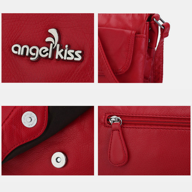 Multi-Compartment Soft Elegant Crossbody Bag