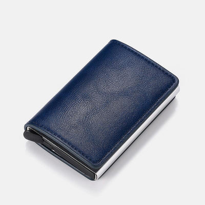 RFID Credit Card Holder With Hand-Push Metal Card Case