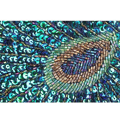 Hand-Made Beaded Clutch Peacock Sequin Bag