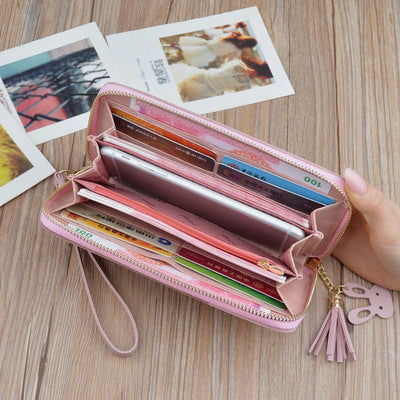 Large Capacity Tassel Wallet Purse Wristlet