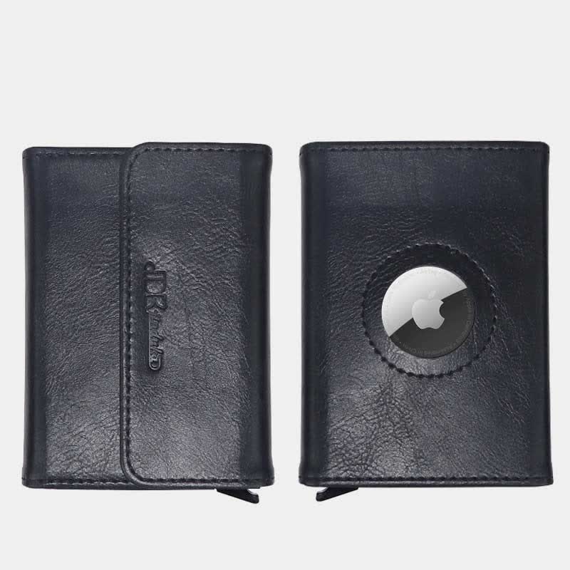 Minimalist Pop Up Cards Leather Wallet RFID Blocking Airtag Card Case