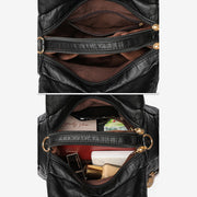 Multiple Pocket Shoulder Bag Women Colorful Large Leather Crossbody Purse
