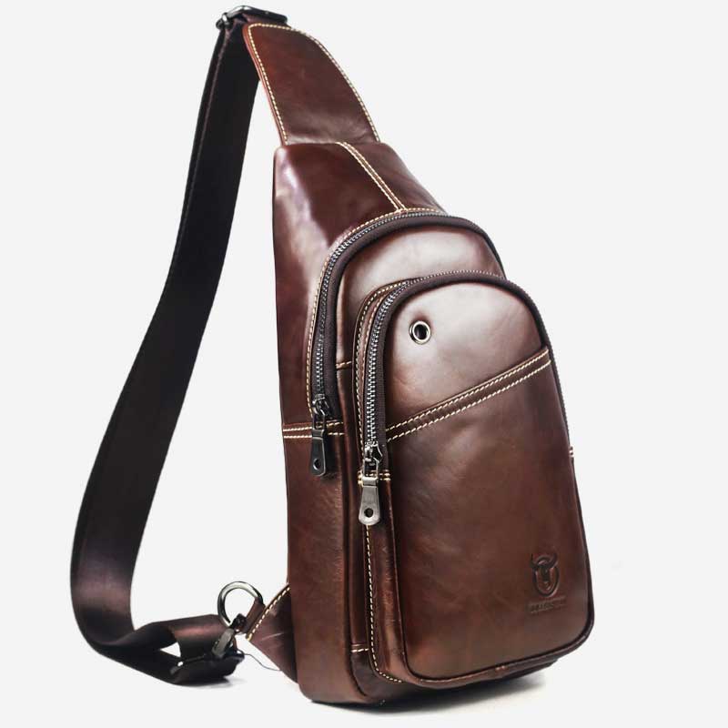 Large Capacity Genuine Leather Sling Bag