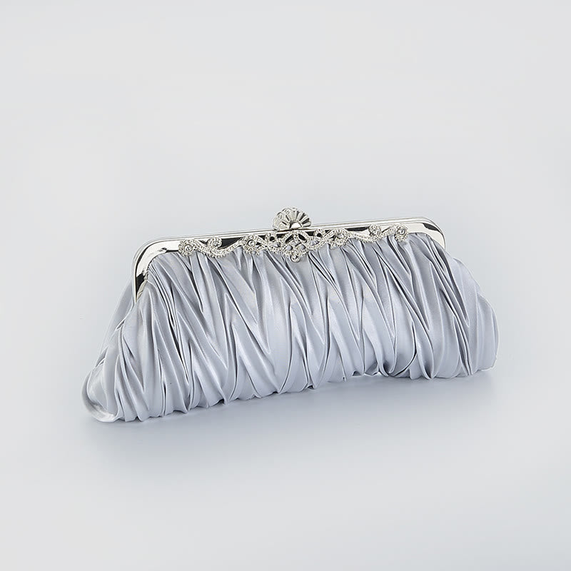 Evening Bag For Women Wedding Party Bride Pleated Chain Bag