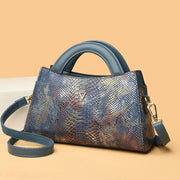 Top-Handle Bag For Women Snakeskin Grain Shape Elegant Crossbody Bag
