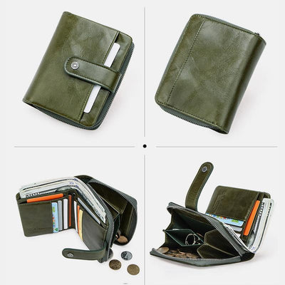 RFID Multifunctional Leather Vintage Wallet