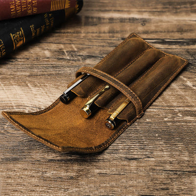 Pencil Case For Business Vintage Creative Leather Pen Case