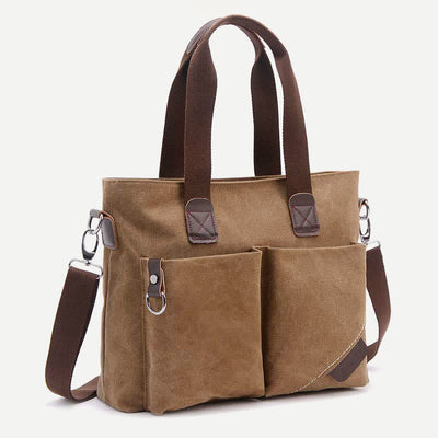 Canvas Shoulder Bag for Women Men Retro Casual Handbags Work Tote