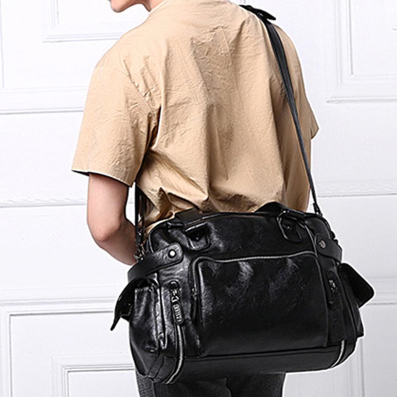 Handbag for Men Business Trip PU leather crossbody shoulder bag