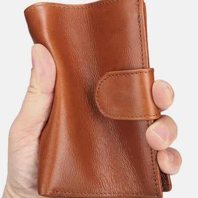 Multi-slot Trifold Genuine Leather Vintage Wallet