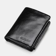 High Capacity Vintage Leather Trifold Wallet
