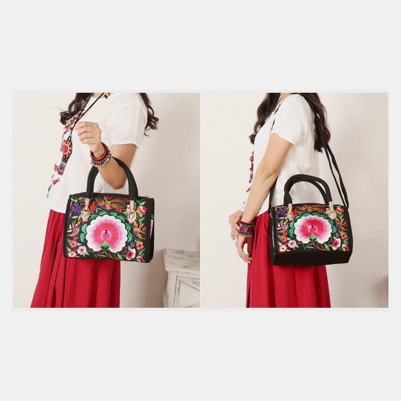 Large Capacity Multicolor Embroidered Ethnic Tote