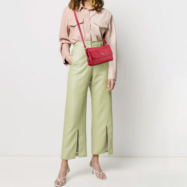 Multi-Compartment Soft Elegant Crossbody Bag