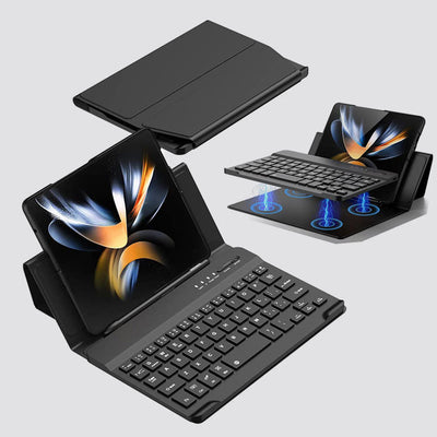 Phone Case For Samsung Light Luxury Leather Cover With Bluetooth Keyboard