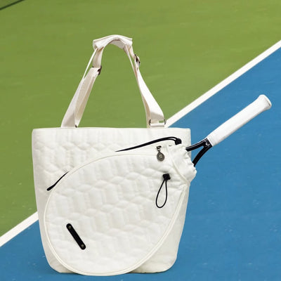 Women Nylon Racket Bag White Outdoor Badminton Sports Shoulder Bag