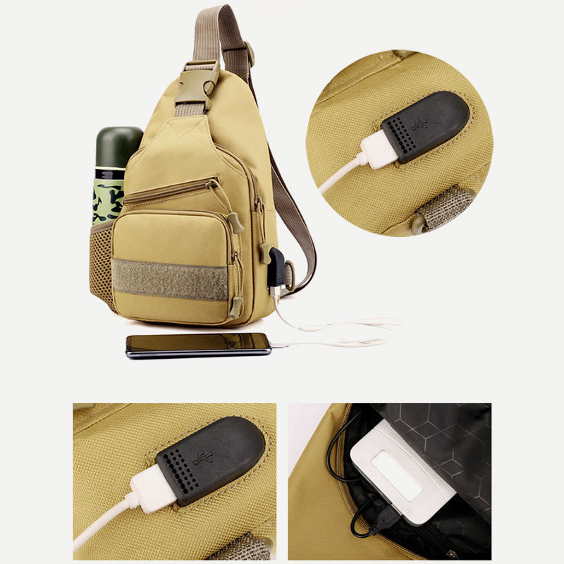 Sling Bag For Men Canvas Casual Sports Large Chest Bag