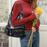 2 Way-Use Multi-Pocket Large Capacity Vintage Backpack Shoulder Bag