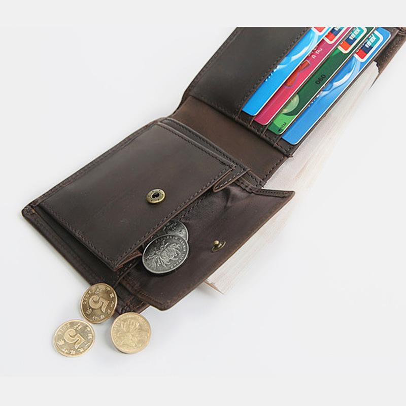 Genuine Leather Casual Bifold Vintage Wallet