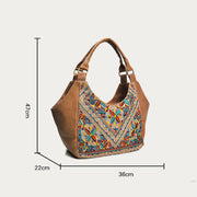 Tote For Women Travel Ethnic Style Pattern Leather Shoulder Bag