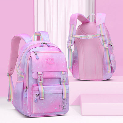 Backpack For Kids Gradient Color Lightweight Large Capacity Daily Schoolbag