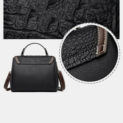 Crocodile Print Handbag For Women Roomy PU Leather Crossbody Bag