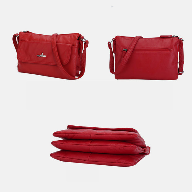 Multi-Compartment Soft Elegant Crossbody Bag
