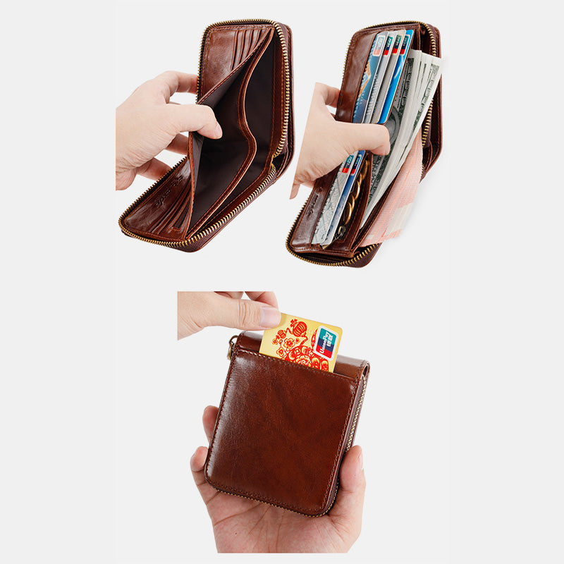 RFID Large Capacity Vintage Short Wallet