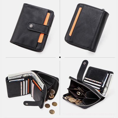 RFID Multifunctional Leather Vintage Wallet