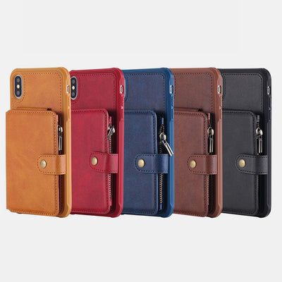 Multi-Slot Leather Wallet Case for iPhone Samsung