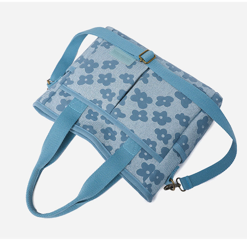 Floral Cute Printing For Commuting Large Simple Canvas Crossbody Purse