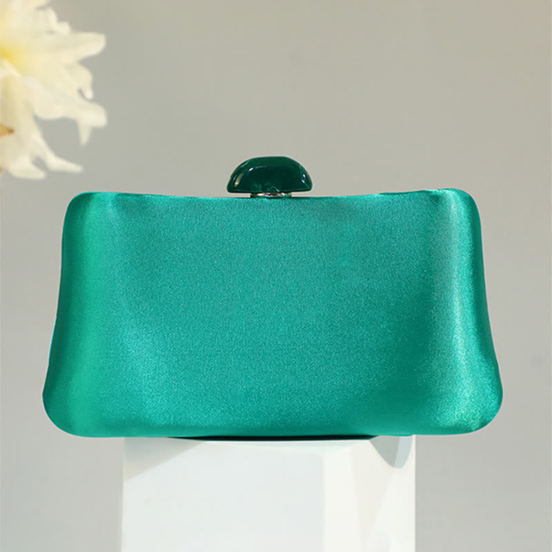 Evening Bag For Women Simple Solid Color Clasp Square Clutch