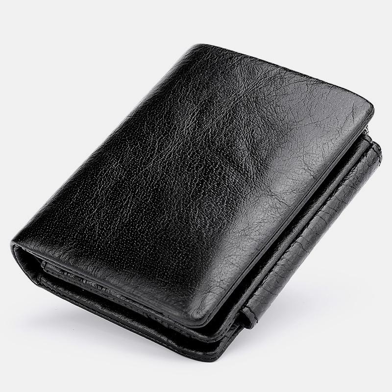 Genuine Leather RFID Trifold Vintage Wallet