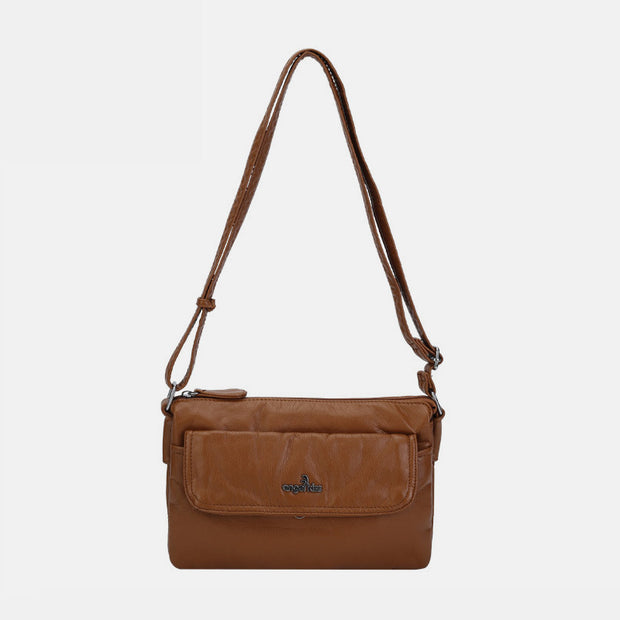 Multi-Compartment Soft Elegant Crossbody Bag