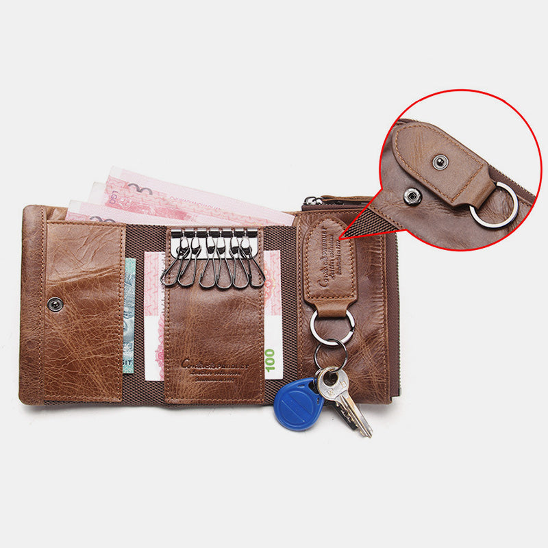 Multifunctional Trifold Key Case Wallet