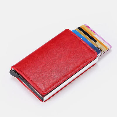 RFID Credit Card Holder With Hand-Push Metal Card Case