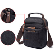 Vintage Multi-Carry Small Canvas Cross Body Purse Casual Shoulder Bag for Men