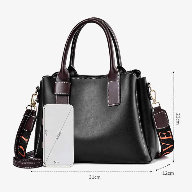 Top-Handle Bag For Women Wide Strap Casual Shopping Crossbody Bag