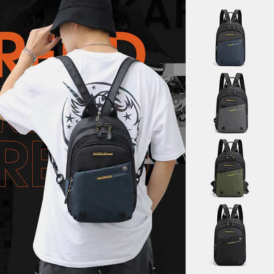 Sling Bag for Men Casual Waterproof Adjustable Zipper Straps Backpack