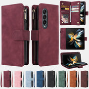 Shockproof Sansung Galaxy Z Fold 4 Fold 3 Case Wallet with Multiple Card Slot