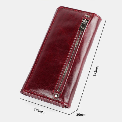 Money Manager RFID Women's Leather Wallet Cellphone Holder Clutch Organizer