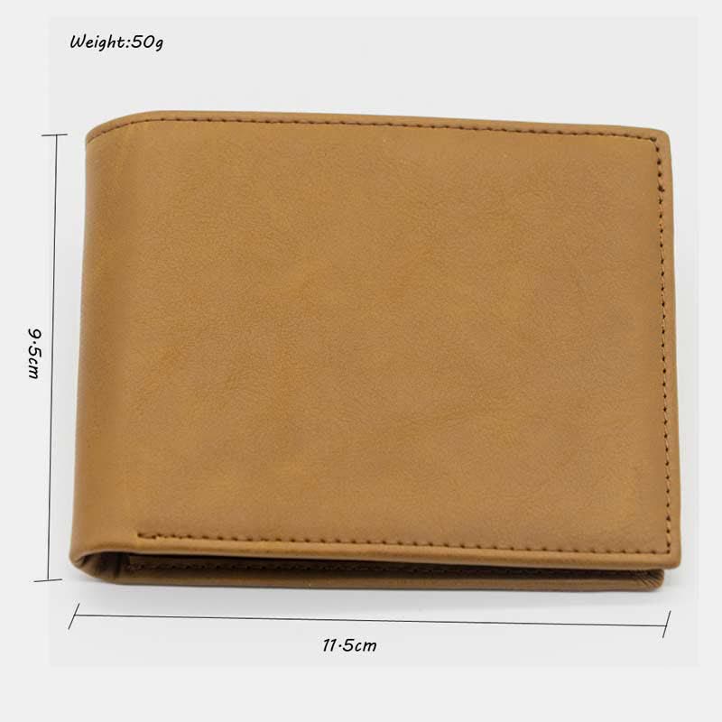 Engraved Mens Wallet Trifold Leather Card Holder Gifts for Son Grandson