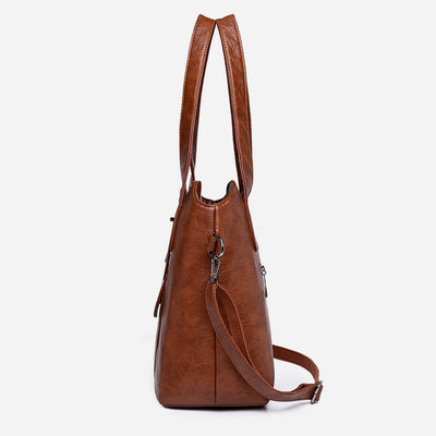 Lightweight Tote Detachable Strap Leather Underarm Bag For Women Commuter