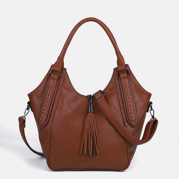 Hobo Bag for Women Tassel Ladies Handbags Leather Crossbody Shoulder Purse