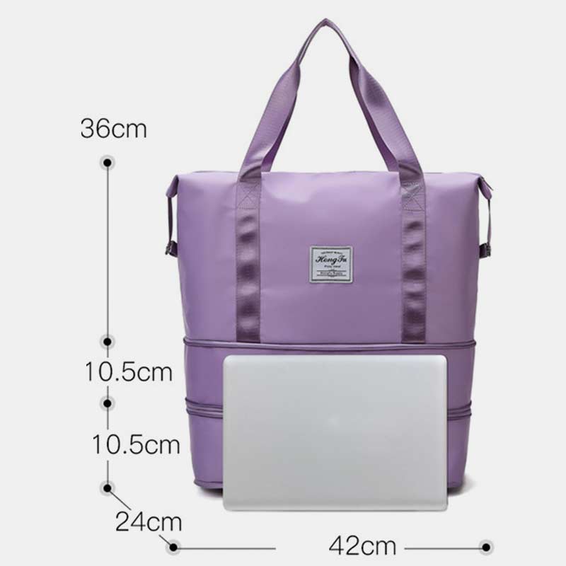 Super Large Capacity Waterproof Expandable Travel Handbag Expanding Two Layers