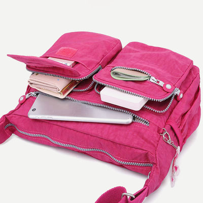 Womens Nylon Crossbody Bag Multi-Pocket Travel Shoulder Purse Messenger Bag