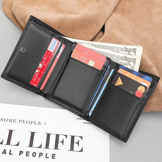 RFID Leather Wallet for Men Front Pocket Slim Trifold Wallet