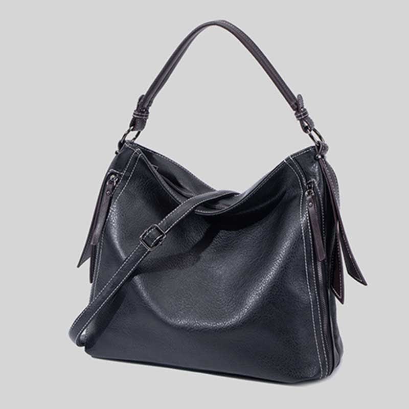 Retro Handbag for Women Large Designer Ladies Hobo Bag Leather Bucket Purse