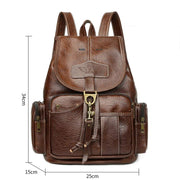 Vegan Leather Backpack for Women Vintage Ladies Girls Casual Daypack Purse